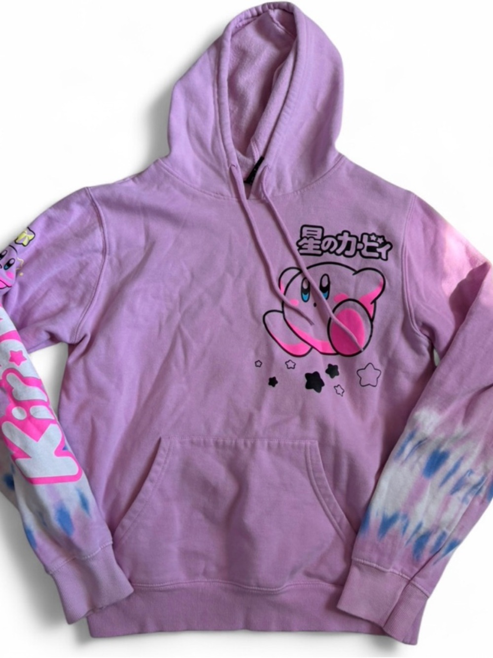 Pink Kirby Pullover Hoodie with Japanese Graphic